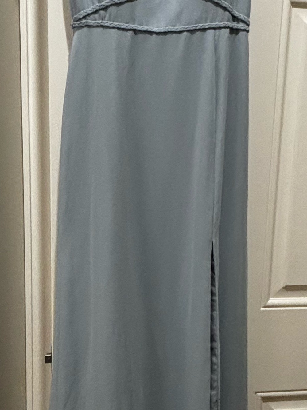 Azazie Light Blue Maxi Skirt with Side Slit